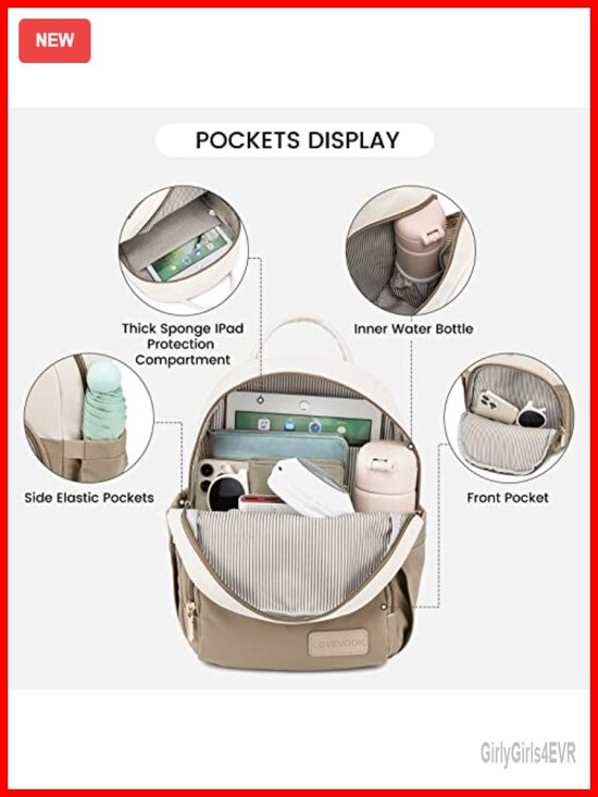 Lightweight Waterproof Nylon Mini Backpack with Multiple Pockets